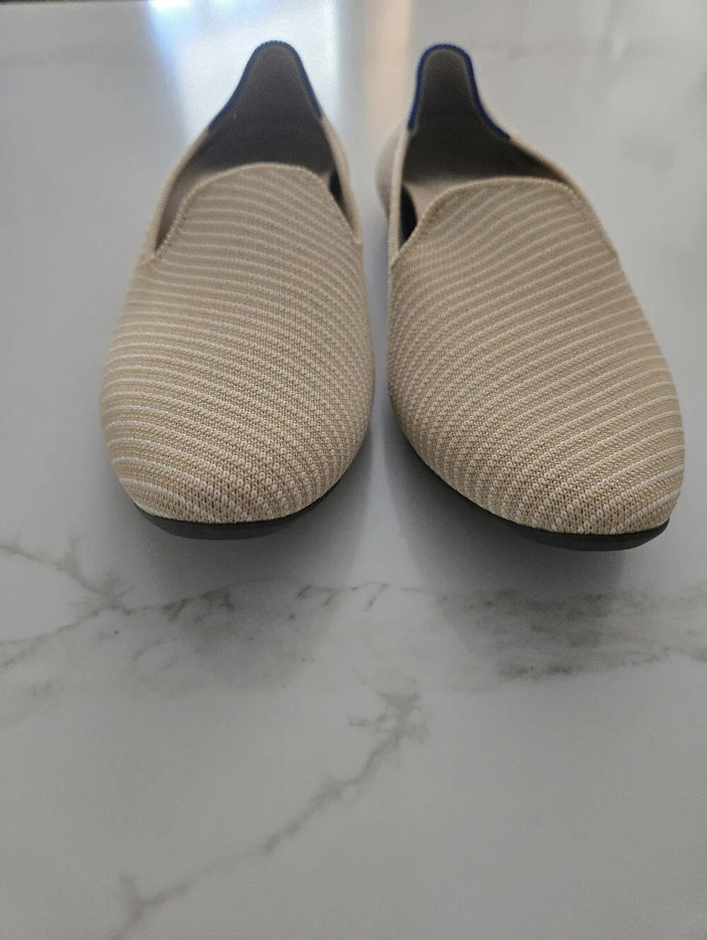 Rothy's Beige Knit Almond Loafers